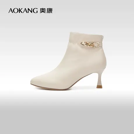 【门店发货】奥康女鞋冬季新款时装靴尖头细高跟气质显瘦女士靴子图片