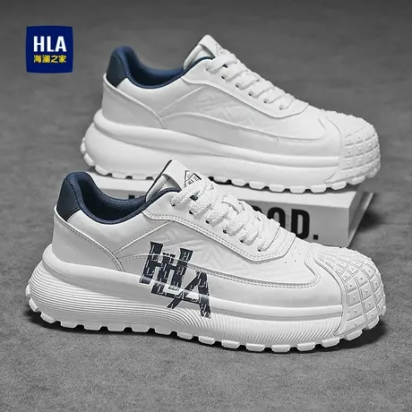HLA/海澜之家男鞋2025新款秋季运动休闲板鞋厚底增高贝壳小白潮鞋商品大图