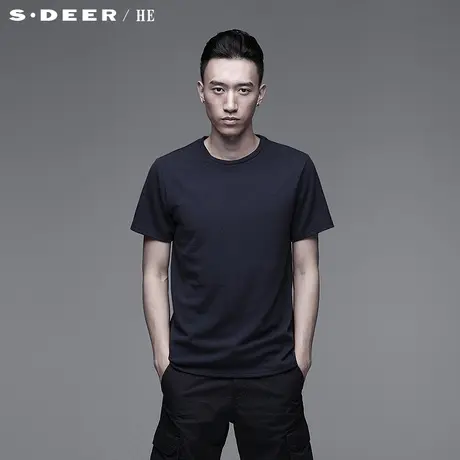 sdeerhe圣迪奥专柜正品 男装夏 休闲舒适男士短袖T恤32701B2图片
