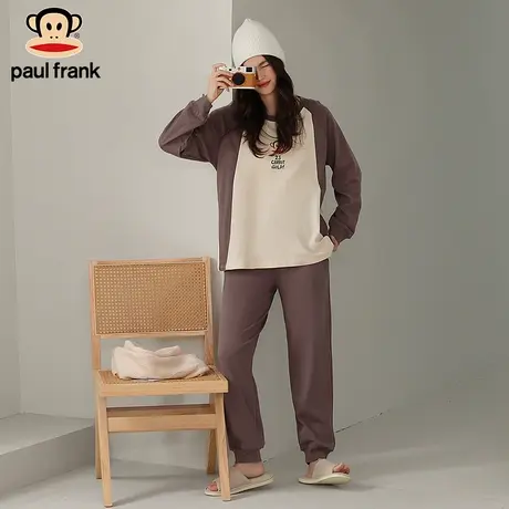 新款大嘴猴纯棉简装女士家居服宽松圆领套装休闲睡衣女图片