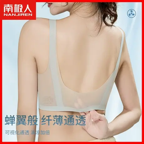 冰丝内衣女大胸显小薄款软支撑聚拢秋季凉感无痕运动背心式文胸DY图片
