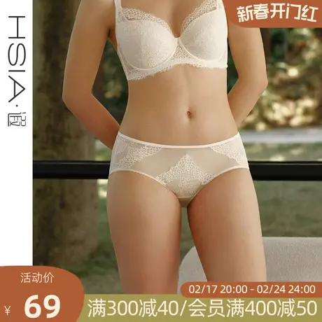 【一客慕斯】遐性感蕾丝中腰平角裤纯棉裆薄款包臀不夹臀内裤女图片