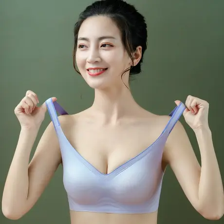 北极绒无痕少女内衣无钢圈聚拢透气收副乳小胸女士运动背心式文胸图片