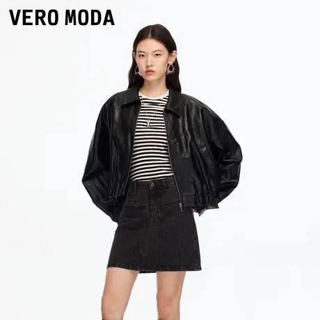 Vero Moda半身裙2025冬季新款纯棉闪钻高腰A字牛仔短裙325437005图片