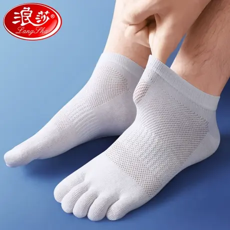 五指袜夏季薄款纯棉防臭短筒网眼运动袜五只脚趾袜子男短袜分趾袜图片