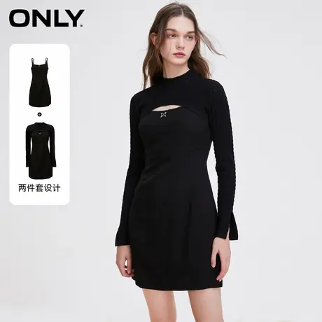 [ONLY奥莱]春季新款气质修身长袖针织衫套装短款连衣裙女图片
