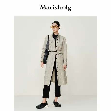 【言选好物】Marisfrolg玛丝菲尔秋季新款衬衫式长款格纹连衣裙图片