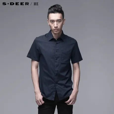 【上新】sdeerhe圣迪奥专柜正品细条纹商务男士短袖衬衫 3270412图片