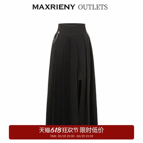 【奥莱】MAXRIENY复古高腰百褶半裙裙子小众图片