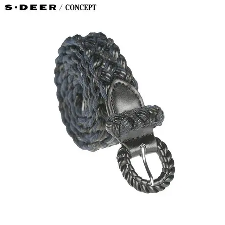 【新品】圣迪奥sdeer 专柜正品女装时尚腊绳编织女式腰带4284420图片