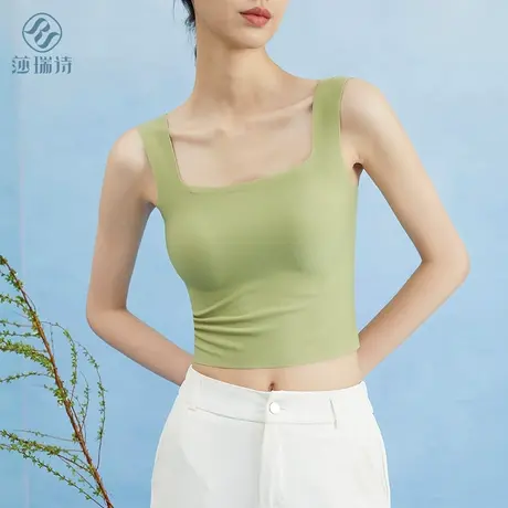 美背内衣女内搭带胸垫文胸一体式抹胸小吊带薄款背心打底夏季外穿图片