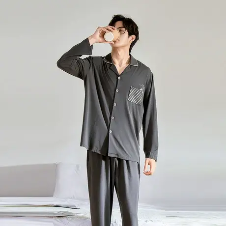 歌帝【直播专享】莱赛尔开衫长袖长裤男套装 GDY2505图片