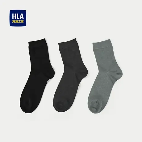 HLA/海澜之家三双装袜子2025新款透气细腻绅士袜简约袜子男图片