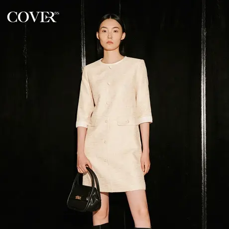 COVER秋季小香风高级H型连衣裙图片