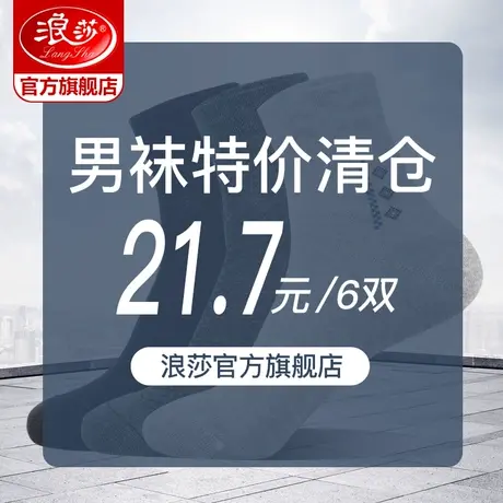 6双浪莎袜子男夏季薄款中筒 春秋吸汗透气男袜【福利特价特惠】图片