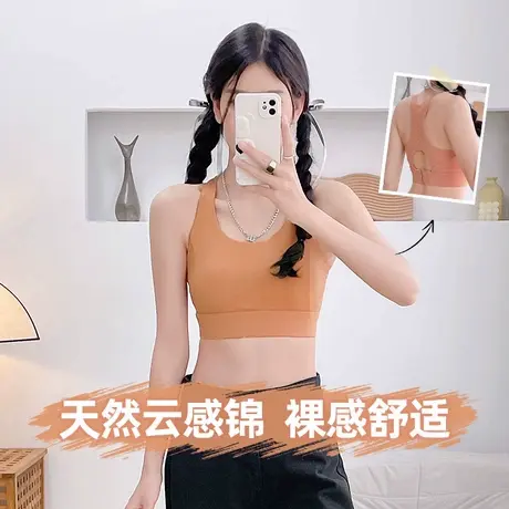 运动内衣女高强度健身跑步防震瑜伽一体美背心式文胸罩聚拢防下垂图片