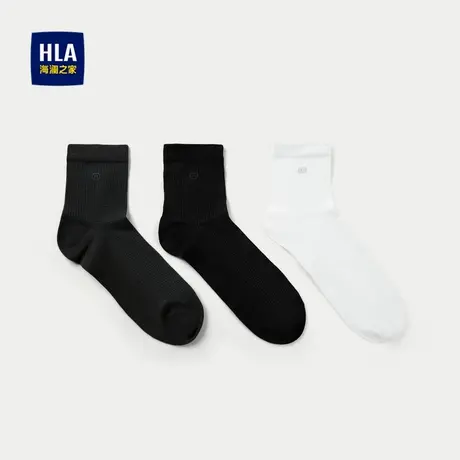 HLA/海澜之家三双装袜子2025新款镂空网眼透气细腻简约绅士袜男图片