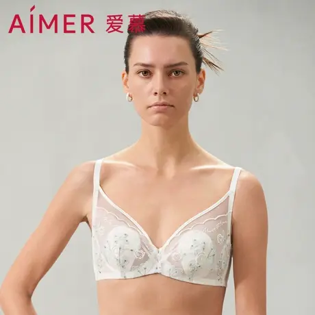 【花瓣内衣】爱慕内衣女春夏薄衬垫隐孔杯大胸显小文胸AM139372图片