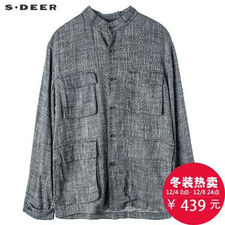 sdeerhe圣迪奥男装文艺舒适气质实用多口袋的衬衫外套H16372213图片