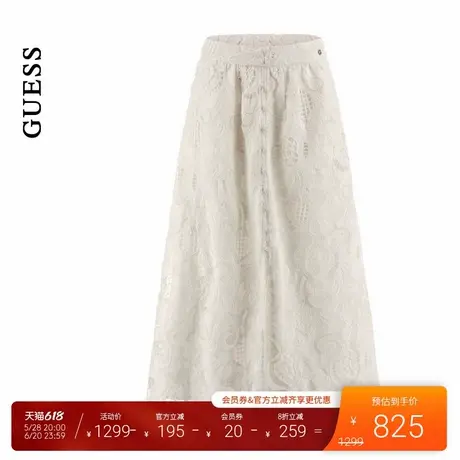 GUESS25年新款夏季女士重工蕾丝款气质田园风半身裙-W5GD63WH521图片