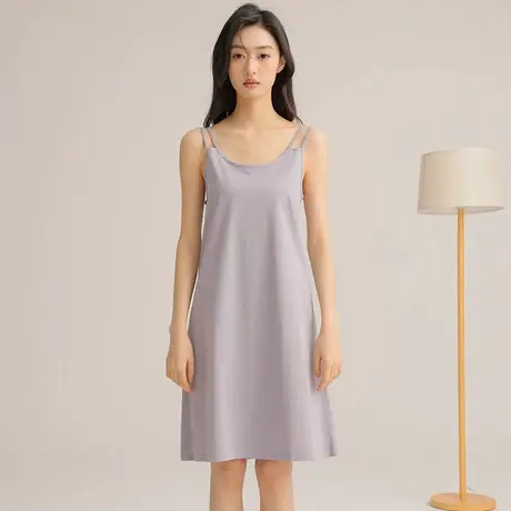 睡裙女士夏季纯棉吊带睡衣裙子夏天宽松性感美背家居服可外穿薄款图片