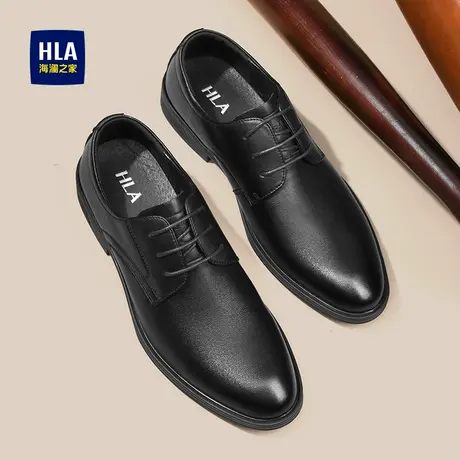 HLA/海澜之家男鞋新品秋冬时尚加绒正装结婚商务皮鞋防滑德比鞋男图片