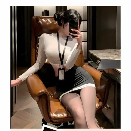 霏慕【原创】连衣裙2025新款蕾丝套装裙纯欲秘书制服性感包臀裙子图片