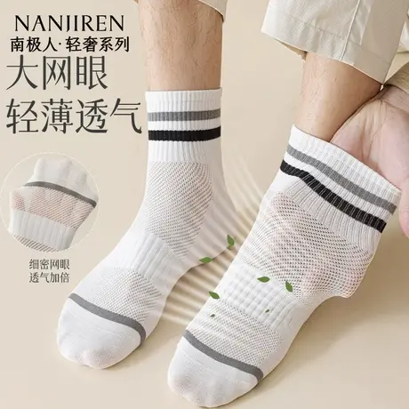 南极人袜子男款短袜夏季新款纯棉防臭吸汗薄款网眼透气男士短袜PB图片