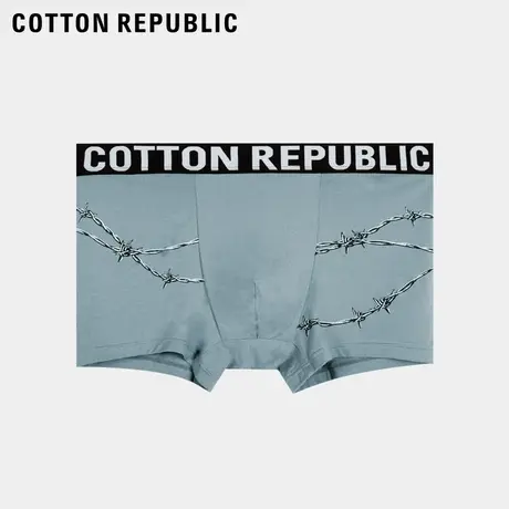 Cotton Republic/棉花共和国男士平角内裤莫代尔性感印花中腰男裤图片