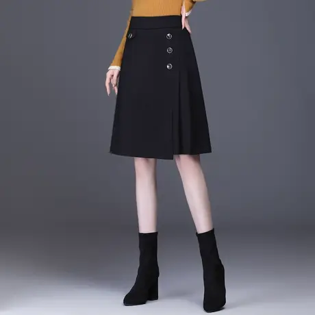 2023春秋新款a字半身裙女中长韩版不规则职业工装裙显瘦包臀中裙图片
