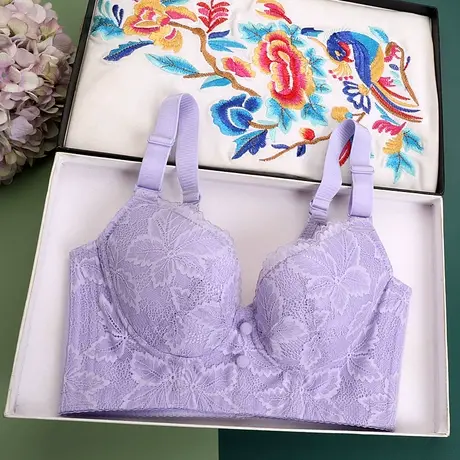 内衣女大胸显小调整型矫正胸型文胸罩超薄款无钢圈收副乳防下垂夏图片