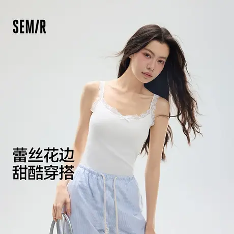 森马女士背心居家蕾丝花边吊带睡衣棉款夏季薄款透气打底外穿内搭图片