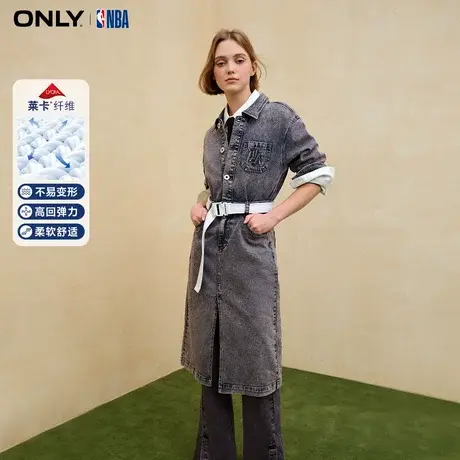 【ONLY奥莱清仓】秋季NBA联名莱卡A字牛仔衬衫连衣裙女图片