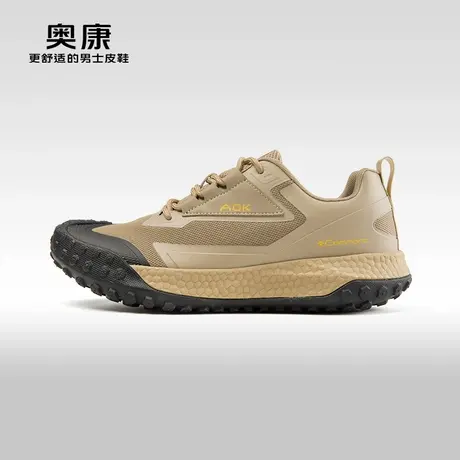 Aokang奥康秋季新款时尚工装鞋男拼接舒适透气百搭耐磨软底鞋商品大图