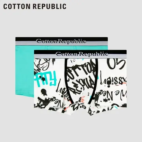 Cotton Republic/棉花共和国2022春夏新款男士棉质印花平角内裤图片