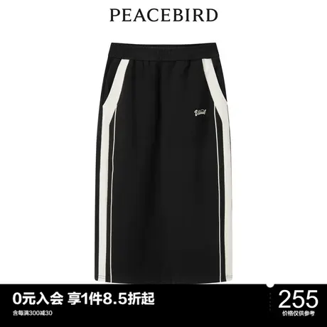 太平鸟年冬季新款拼色针织长裙A5GFC4E51图片