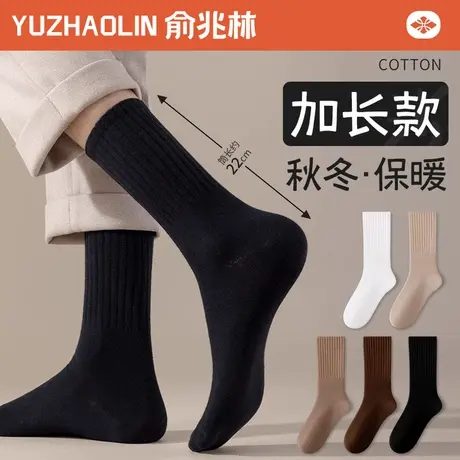 袜子男士中筒袜纯棉防臭2024秋冬季加厚保暖加长筒袜冬天高筒长袜图片