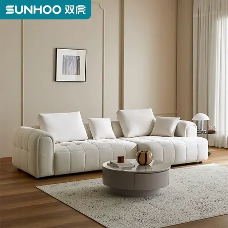 双虎家居泡芙布艺沙发北欧风客厅设计师钢琴键爆款异形沙发P1-003图片