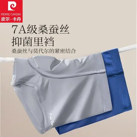 皮尔卡丹男士内裤莫代尔四角裤衩夏季桑蚕丝冰丝凉感平角短裤头男图片
