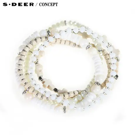 【新品】sdeer圣迪奥专柜正品女高雅白色窜片手链S15184361商品大图