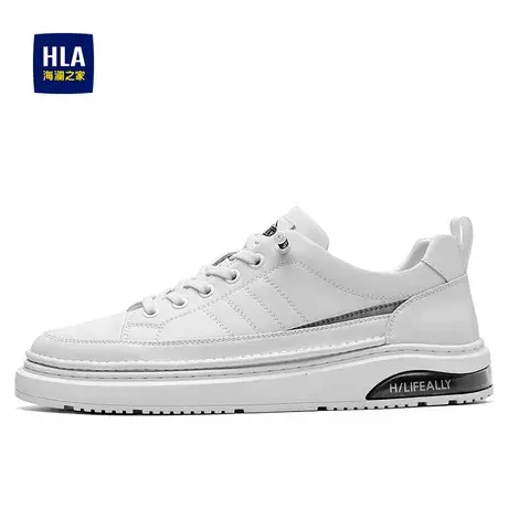 HLA/海澜之家男鞋2023夏季时尚免系带百搭小白鞋舒适耐磨休闲板鞋图片