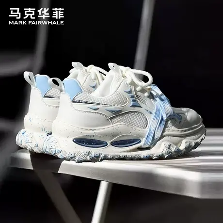 马克华菲老爹鞋男2025夏季爆款潮牌透气百搭厚底增高休闲运动鞋男图片