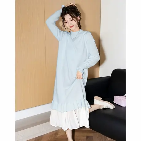 唐狮冬季连衣裙女秋冬新款冬天内搭打底裙中长款针织毛衣裙X2TM图片