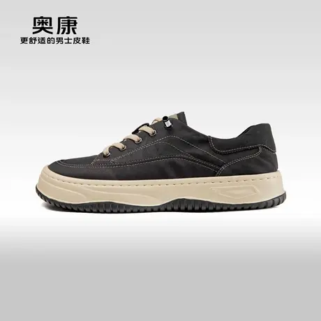 奥康 男鞋春秋季新款休闲板鞋厚底增高圆头通勤简约时尚运动鞋商品大图