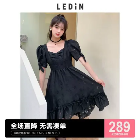 乐町长款连衣裙2023春夏新款女装法式气质C5FAC2A01图片