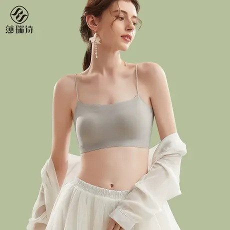 无痕内衣女夏季小吊带背心运动文胸细肩带美背裹胸薄款防走光抹胸图片