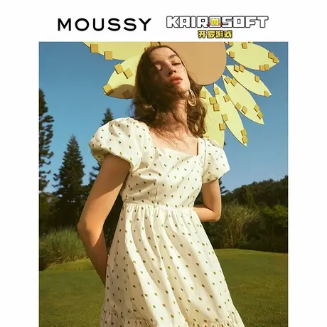【开罗游戏】MOUSSY 可盐可甜泡泡袖像素连衣裙女028GAZ30-6050图片