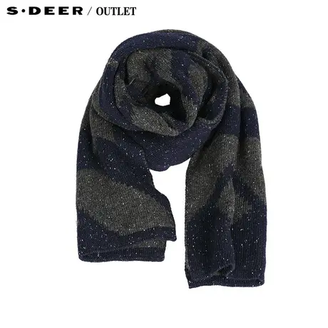 【新品】sdeer圣迪奥专柜正品女装几何图案钩织围巾S14483781商品大图