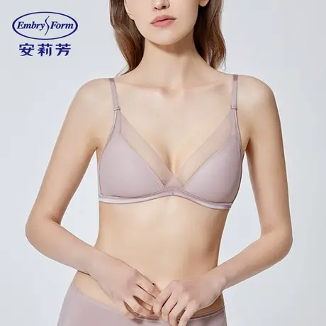 【直播今日王炸秒杀】安莉芳网纱薄款三角杯文胸女小胸无钢圈内衣图片