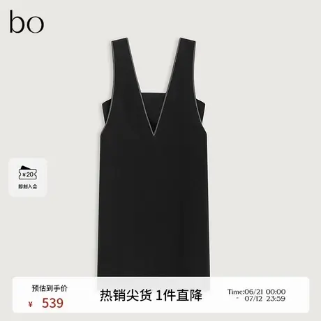 播黑标系列黑色背心裙女2024夏新款无袖短款连衣裙BDR1LD2139图片